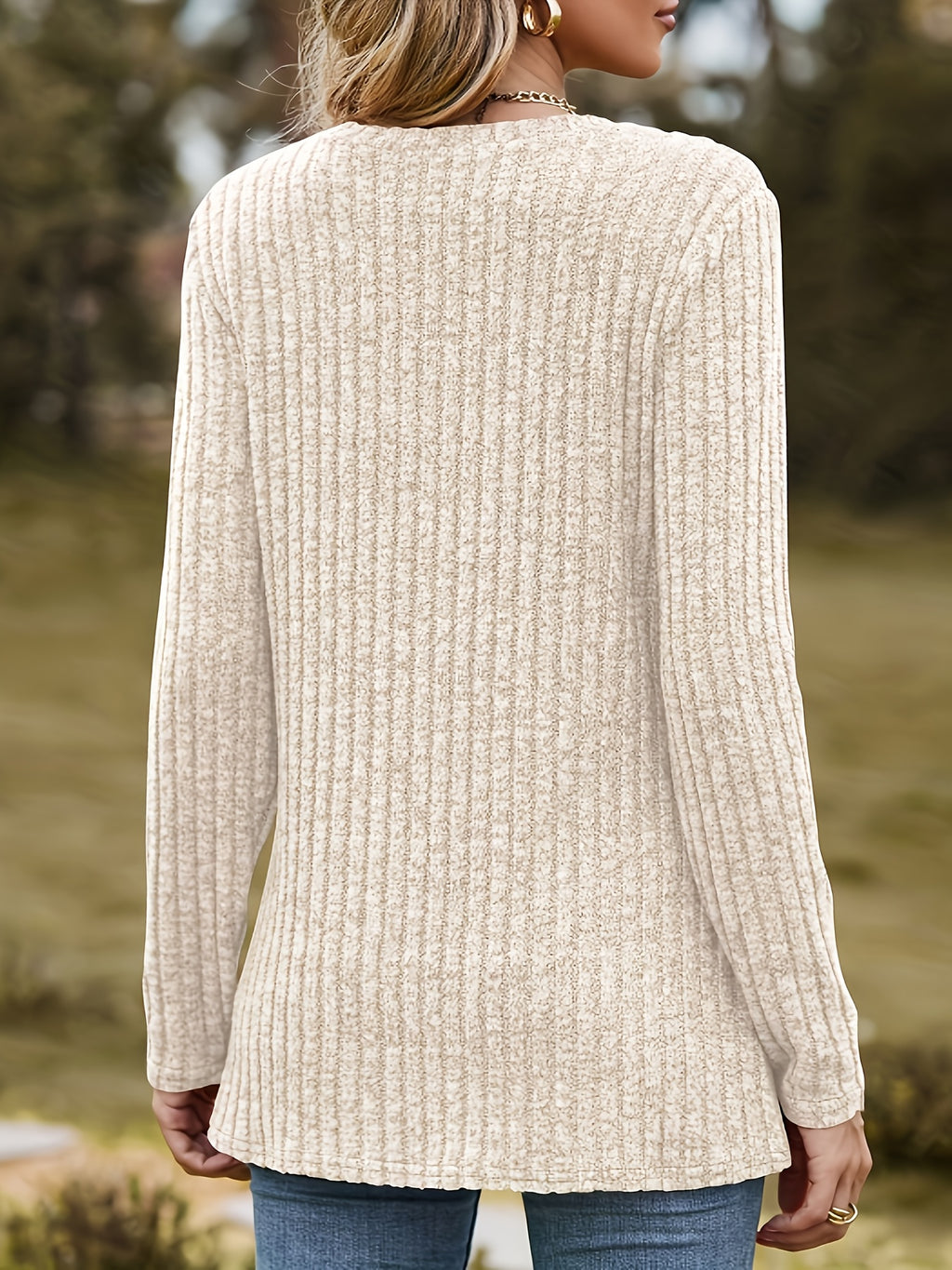 Fayeanne | Elegant T-shirt met vlinderprint voor dames, met lange mouwen, ronde hals, skinny fit en stretch.