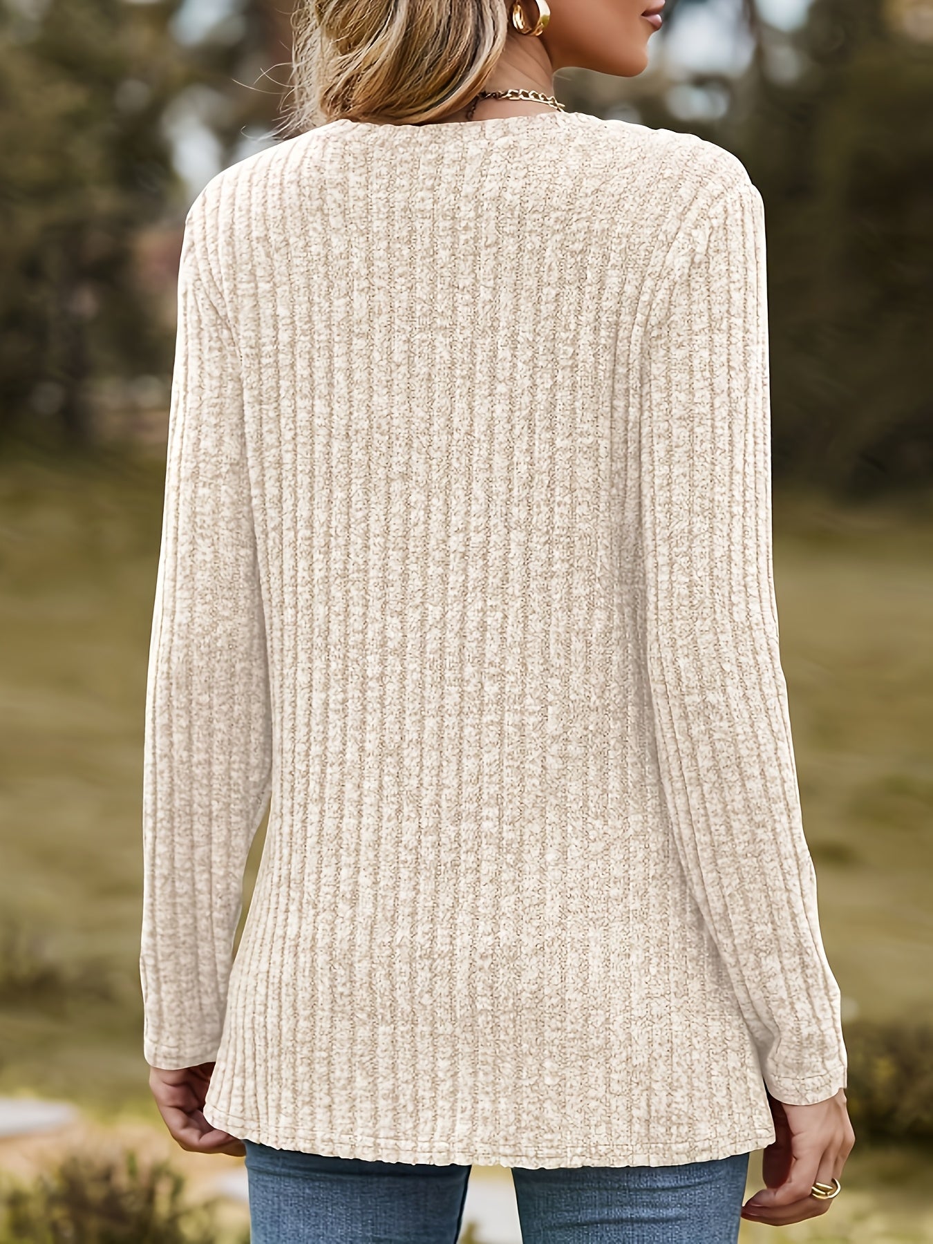 Fayeanne | Elegant T-shirt met vlinderprint voor dames, met lange mouwen, ronde hals, skinny fit en stretch.