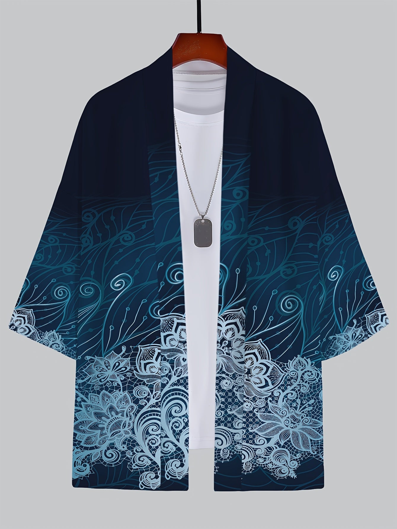 Valtorix | Heren Japans Stijl Open Voorzijde Shirt – Losse Pasvorm Kimono Vest met Vintage Print