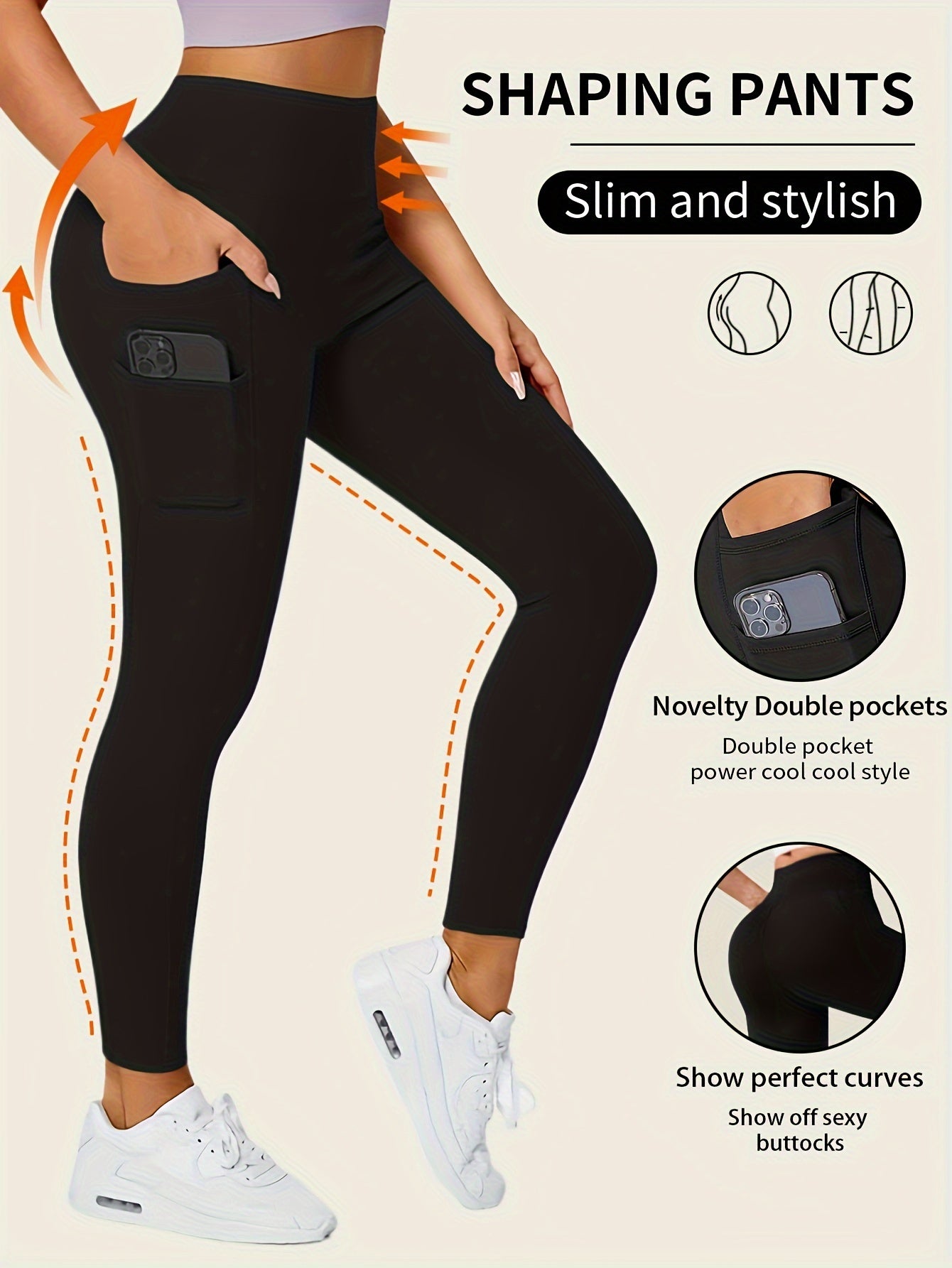 Daelric | Naadloze legging met hoge taille voor dames - boterzacht, elastisch en met zakken
