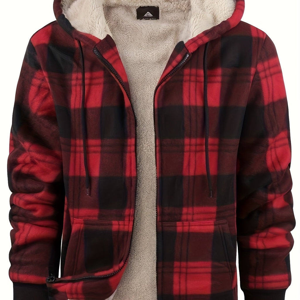 Luthar | Heren fleece hoodiejack voor zware omstandigheden – Warme winterjas met verstelbare capuchon