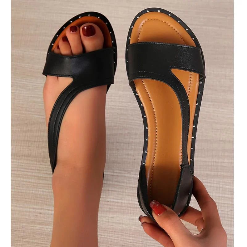 Zyssia | Stijlvolle platte zomersandalen, comfortabele casual sandalen met open teen