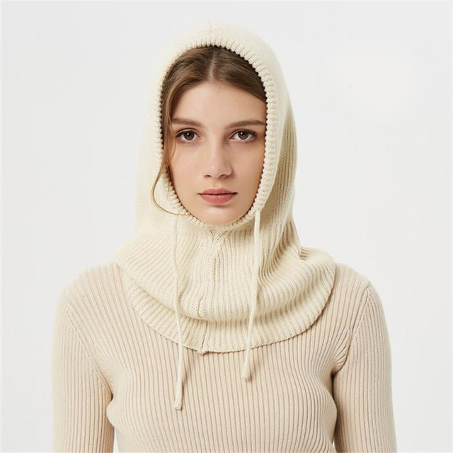 CozyVeil | Cagoule en laine tricotée – Bonnet d'hiver doux en cachemire et protection chaude pour le visage par temps froid