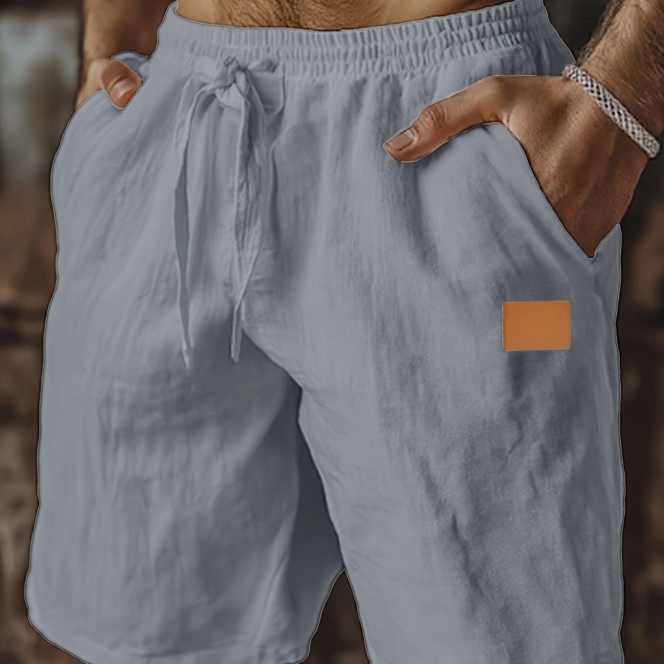 Lucanor | Heren Linnen Shorts – Elastische Taille met Trekkoord, Casual Zomershorts