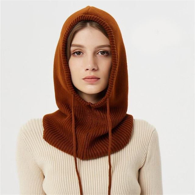 CozyVeil | Cagoule en laine tricotée – Bonnet d'hiver doux en cachemire et protection chaude pour le visage par temps froid
