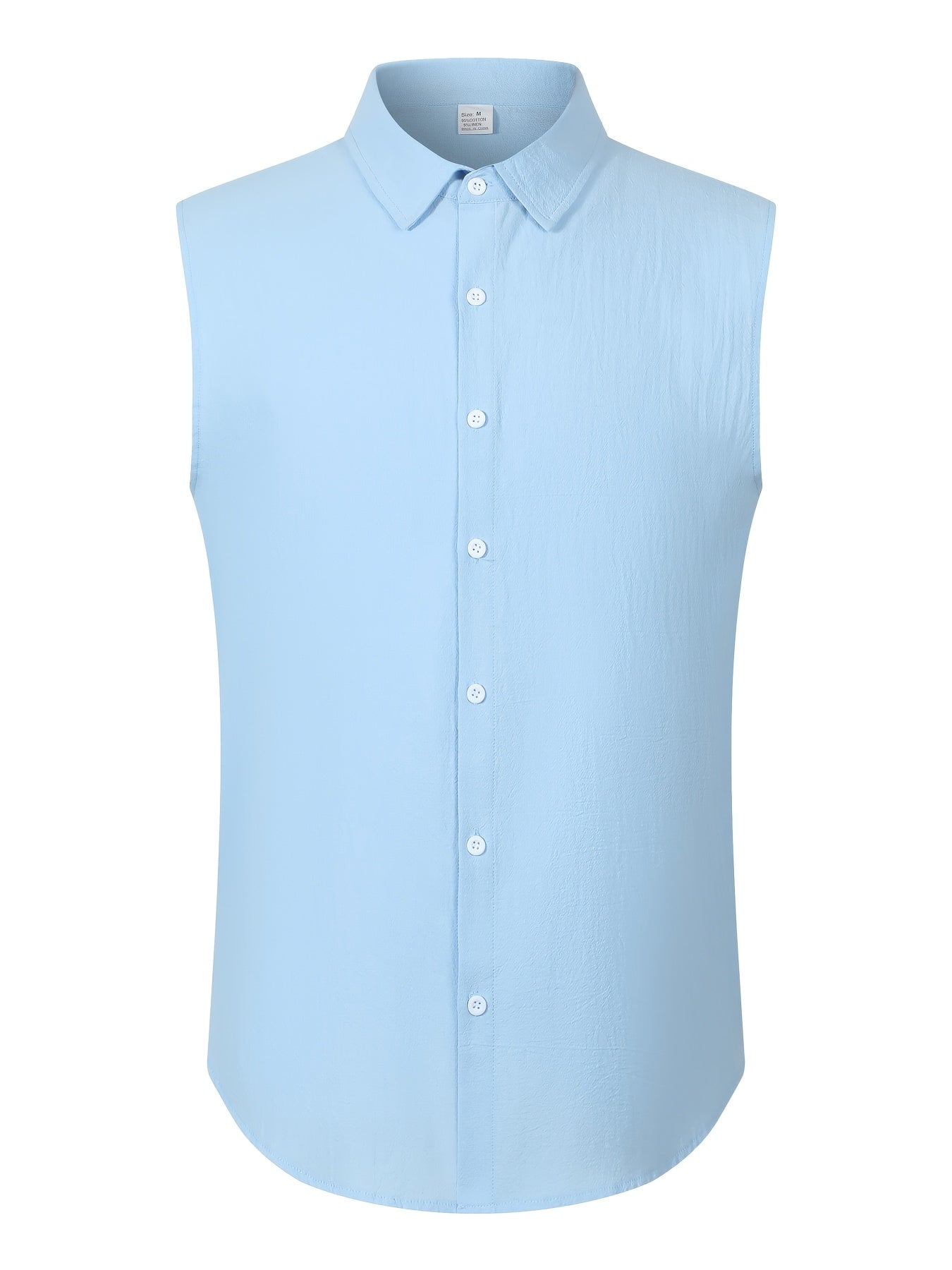 Pike | Mouwloos overhemd met revers voor heren – Casual tanktop met knopen voor buiten