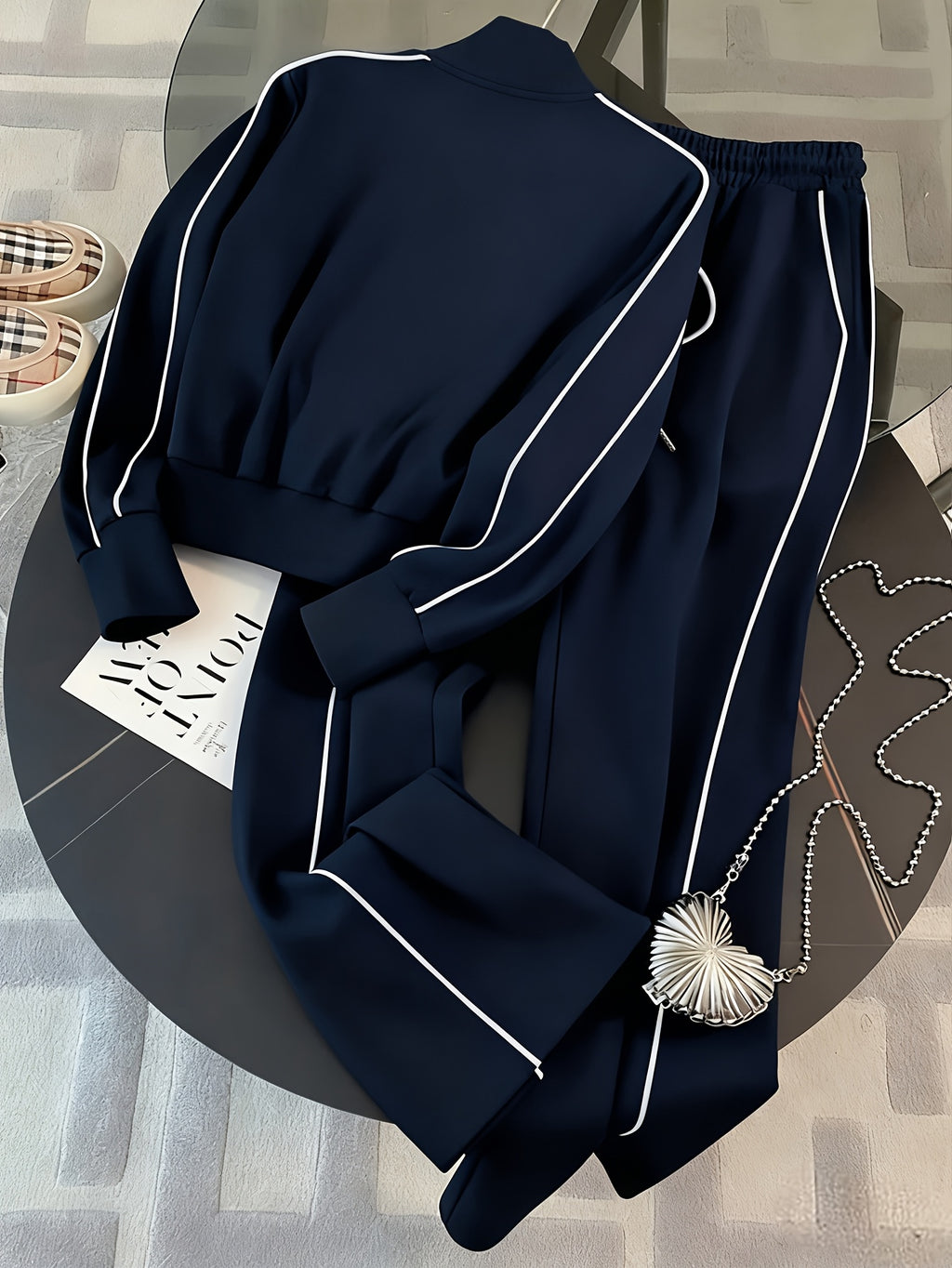 Marielis | Casual tweedelige sportkleding voor dames – Sweatshirt met ritssluiting en joggingbroek