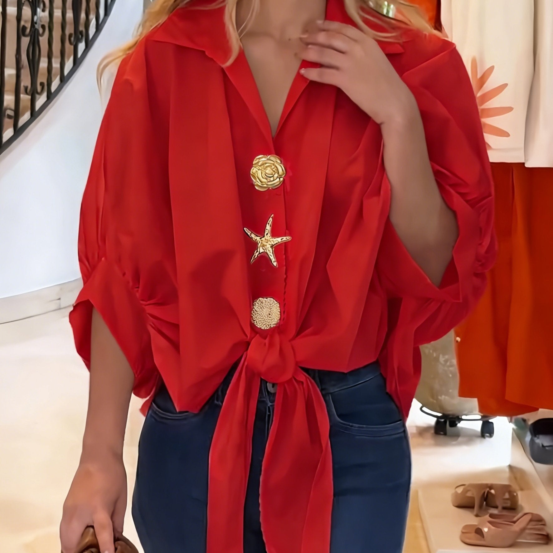 Walyra | Elegante casual damesblouse – Lichtgewicht overhemd met lange mouwen en knopen