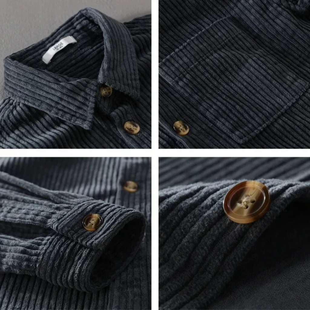 Dyran | Chemise décontractée en velours côtelé pour homme – Chemise douce et texturée, polyvalente au quotidien