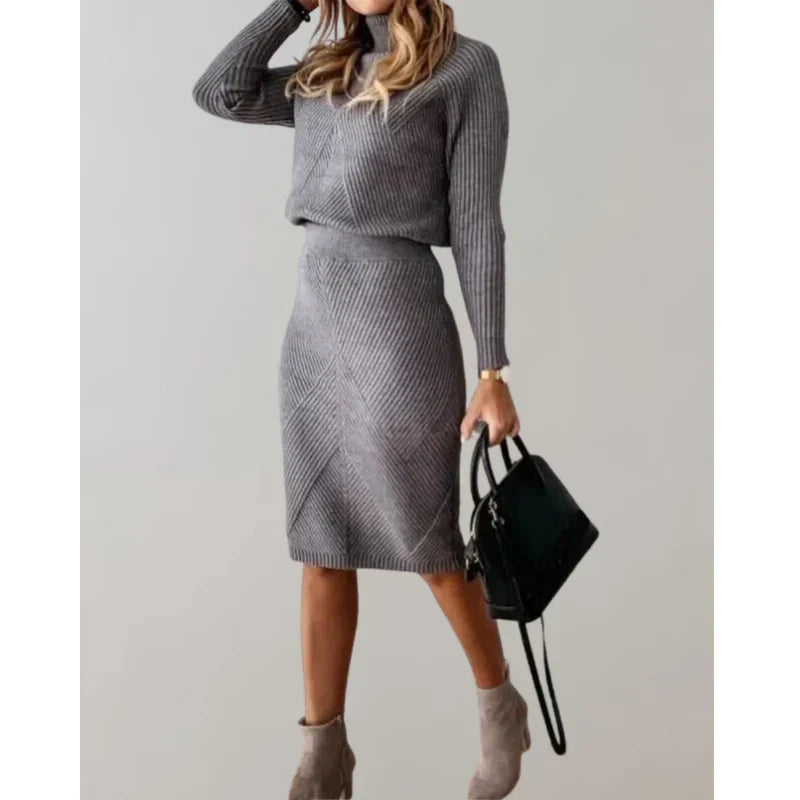 Orlenae | Dames coltrui & rok set – Elegante gebreide tweedelige outfit