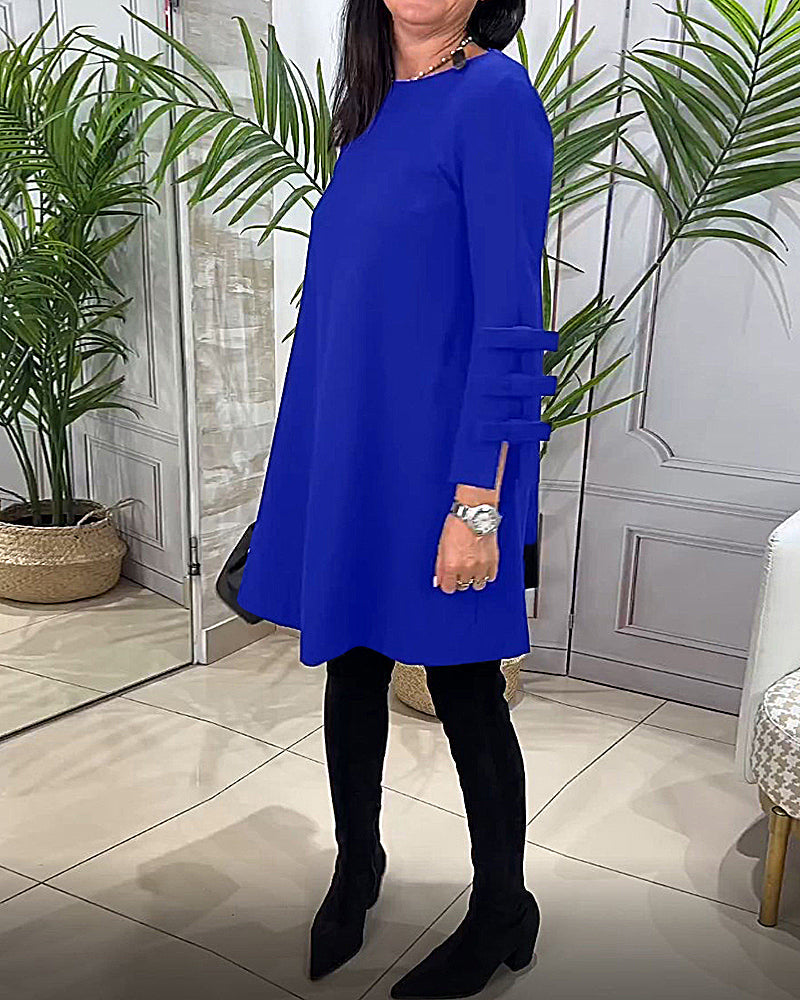 Wylsera | Luma jurk met strikmouwen – Midi-jurk met zakken voor dames