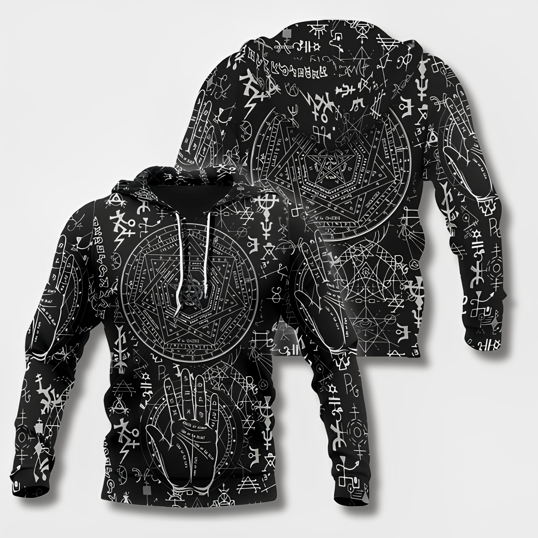 Jovanovic | Sweat à capuche Warrior Viking Tribal pour homme – Sweat imprimé, style streetwear décontracté