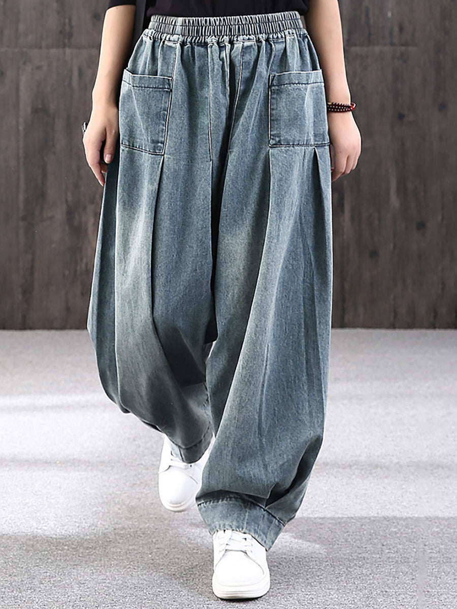 Sylirae | Damesjeans met losse pasvorm in effen kleur – Casual baggy jeans met gewassen look