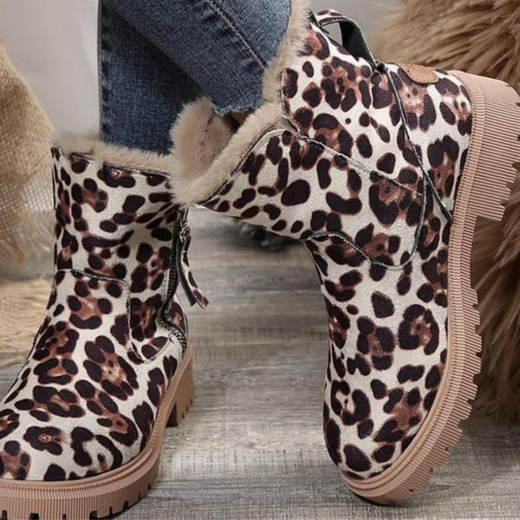 Zinnara | Bottines décontractées à fermeture éclair – Chaussures chaudes et confortables pour femmes
