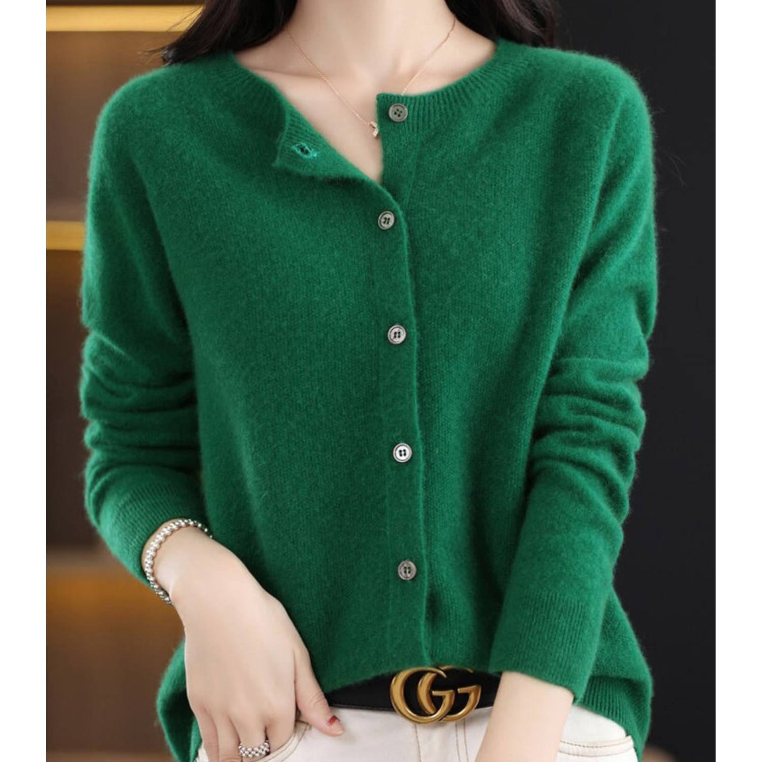 Marenne | Damen-Cardigan aus Kaschmir und Merinowolle, weicher Strickpullover, leichte Schicht