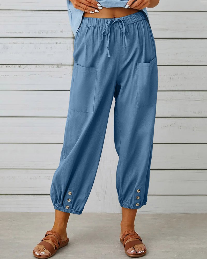 Zyrina | Comfortabele broek voor dames – Moderne casual broek met trekkoord