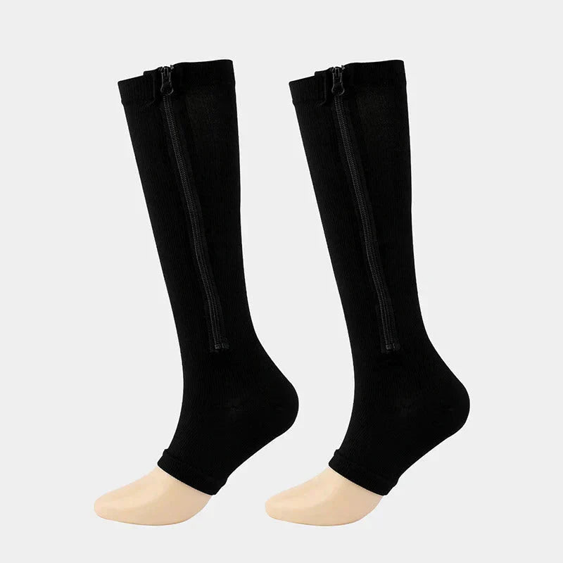 SootheSox | Chaussettes de compression à fermeture éclair facile – Confort, circulation et soutien tout au long de la journée