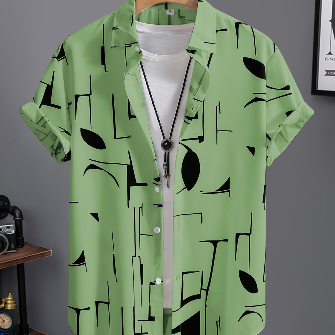 Tiber | Heren zomer verkoelend strandshirt – Losvallend retro overhemd met reverskraag