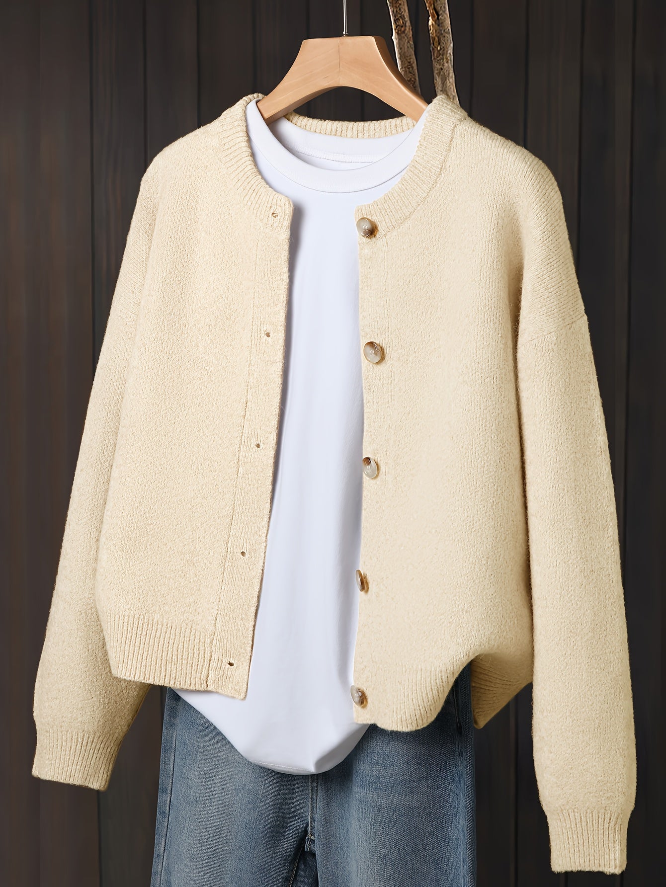 Myrrhith | Cardigan classique pour femme – Pull doux à manches longues et fermeture boutonnée, idéal pour l'automne/hiver