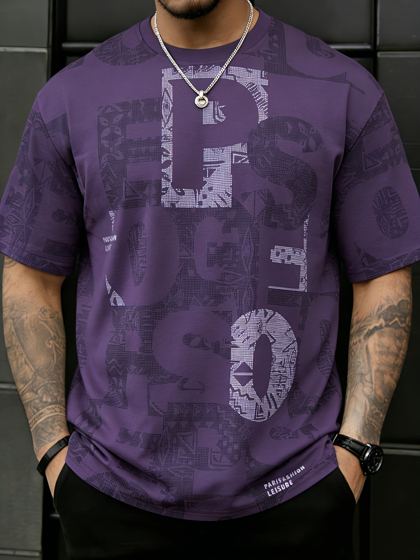 Benu | Heren zomers graphic T-shirt – losvallend T-shirt met ronde hals en korte mouwen