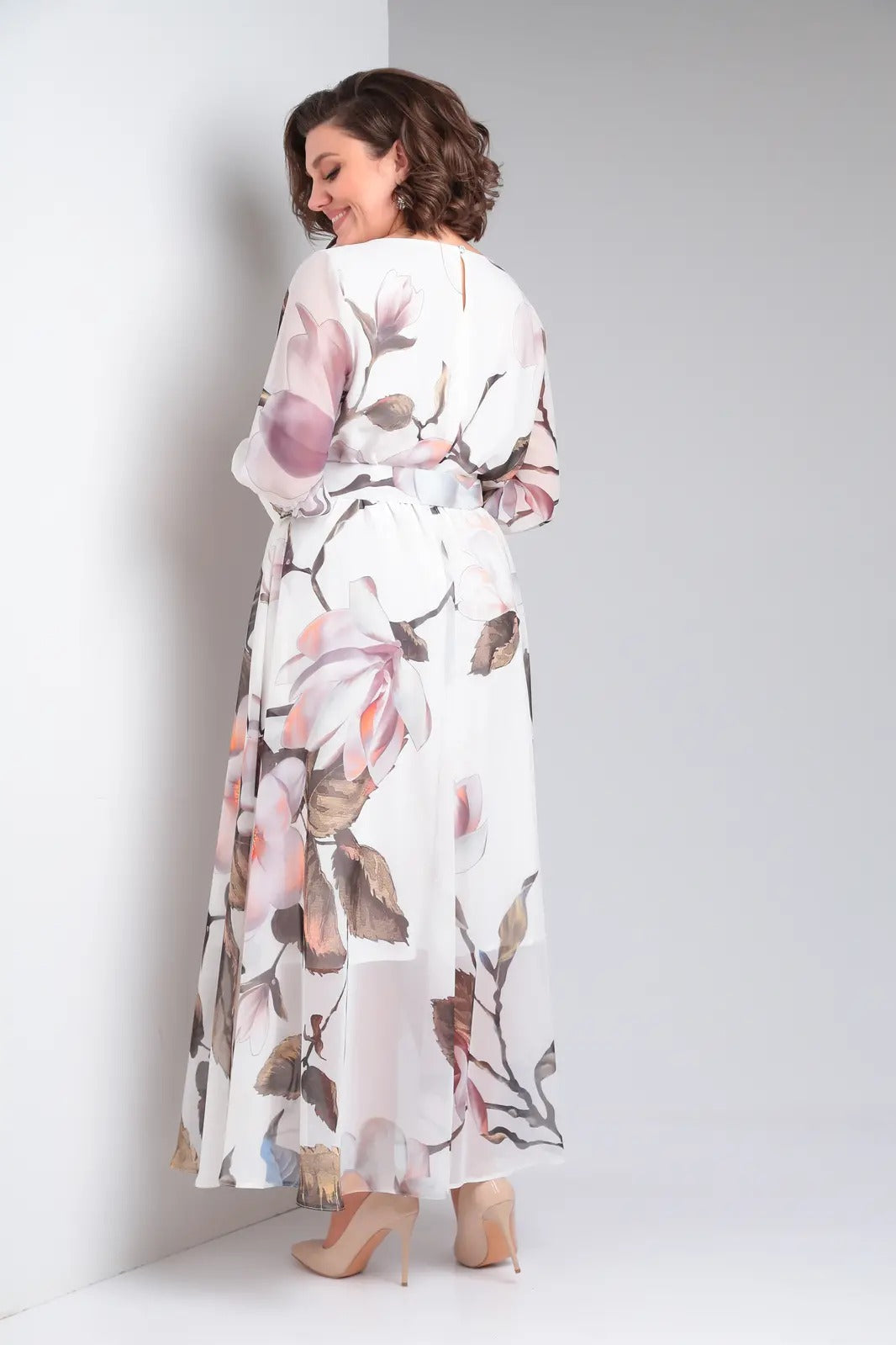 Nirae | Boho-jurk met bloemenprint  Elegante lange damesjurk met riem