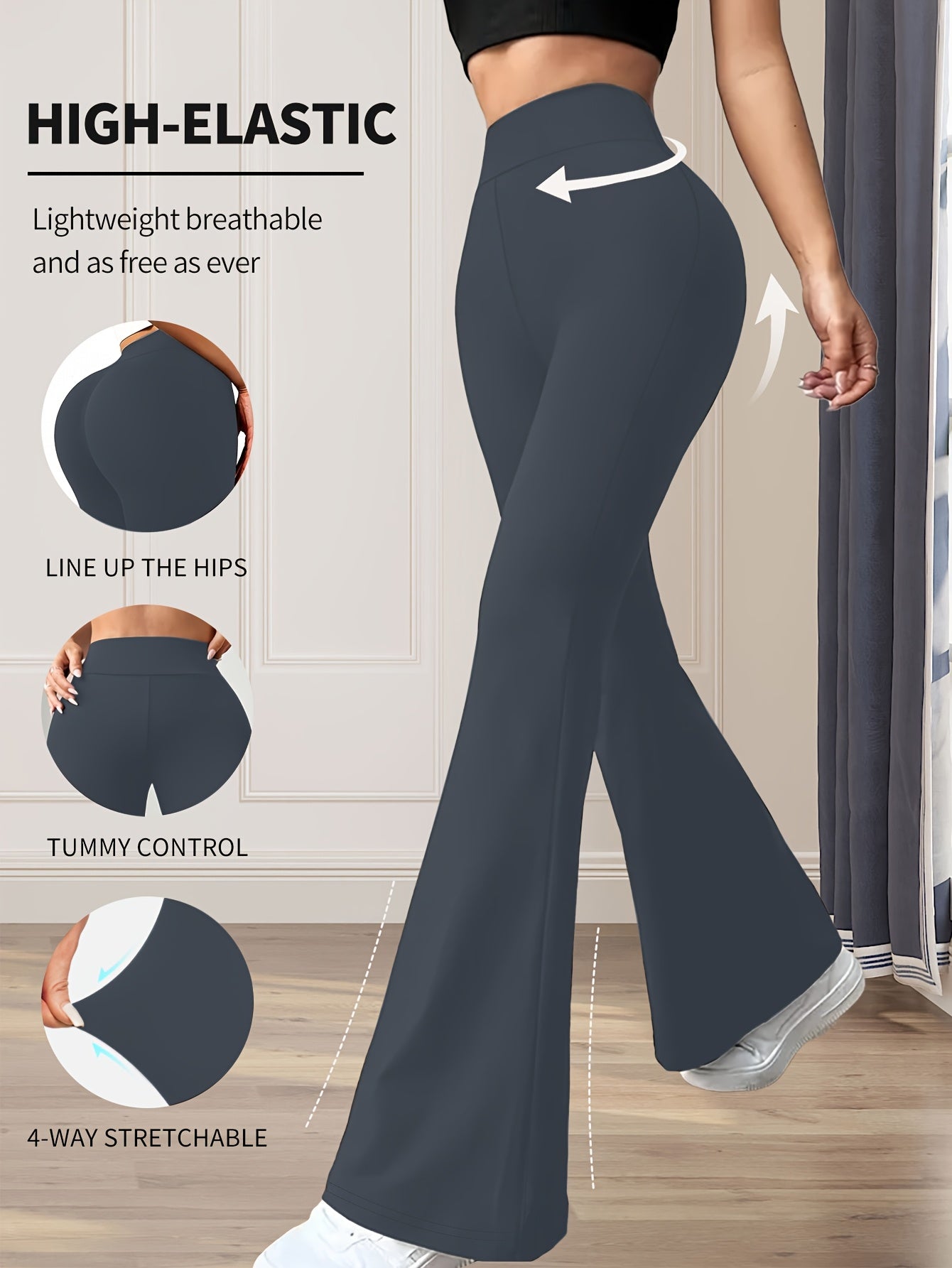 Raina | Leggings évasés taille haute pour femme - Pantalon gainant 