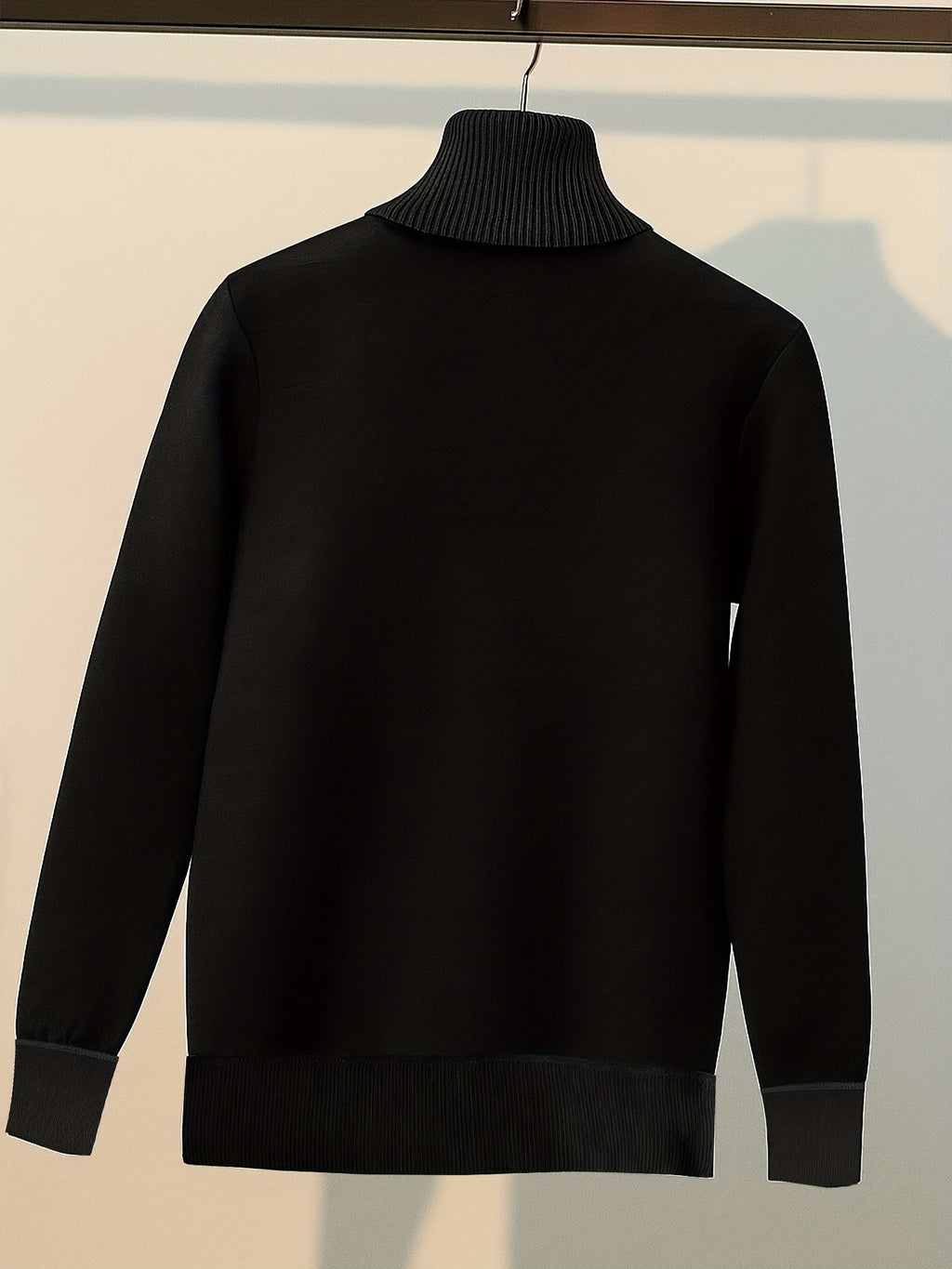 Dilon | Klassieke herentrui met hoge kraag – zachte, stretch fleece gevoerde wintertrui