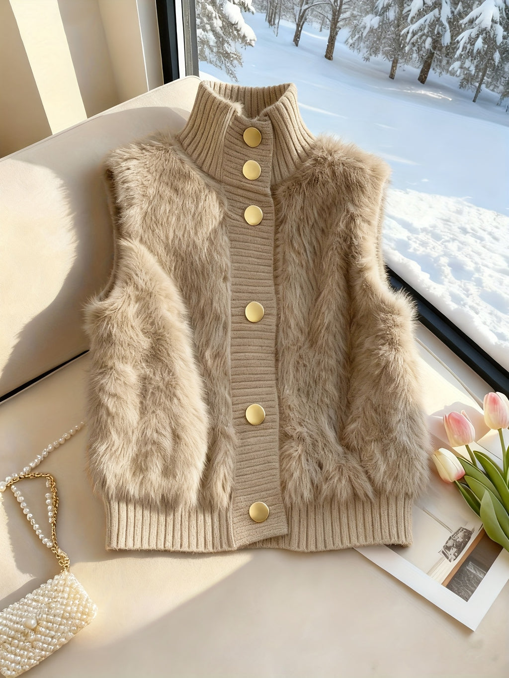 Hailynn | Elegante damesvest met opstaande kraag – Modieuze laagjeslook