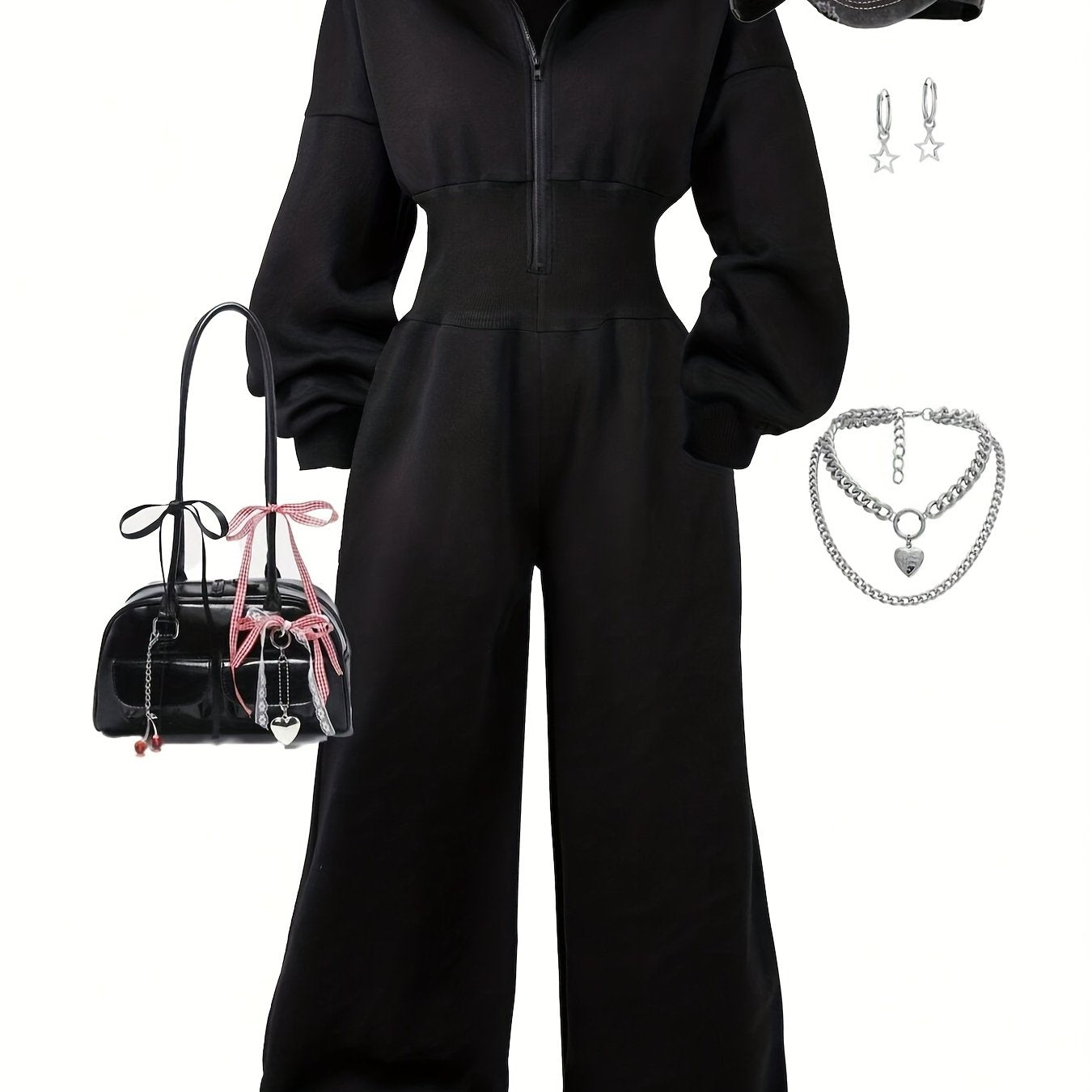 Quivara | Dames jumpsuit met capuchon en hoge taille – Casual, lounge, streetwear outfit