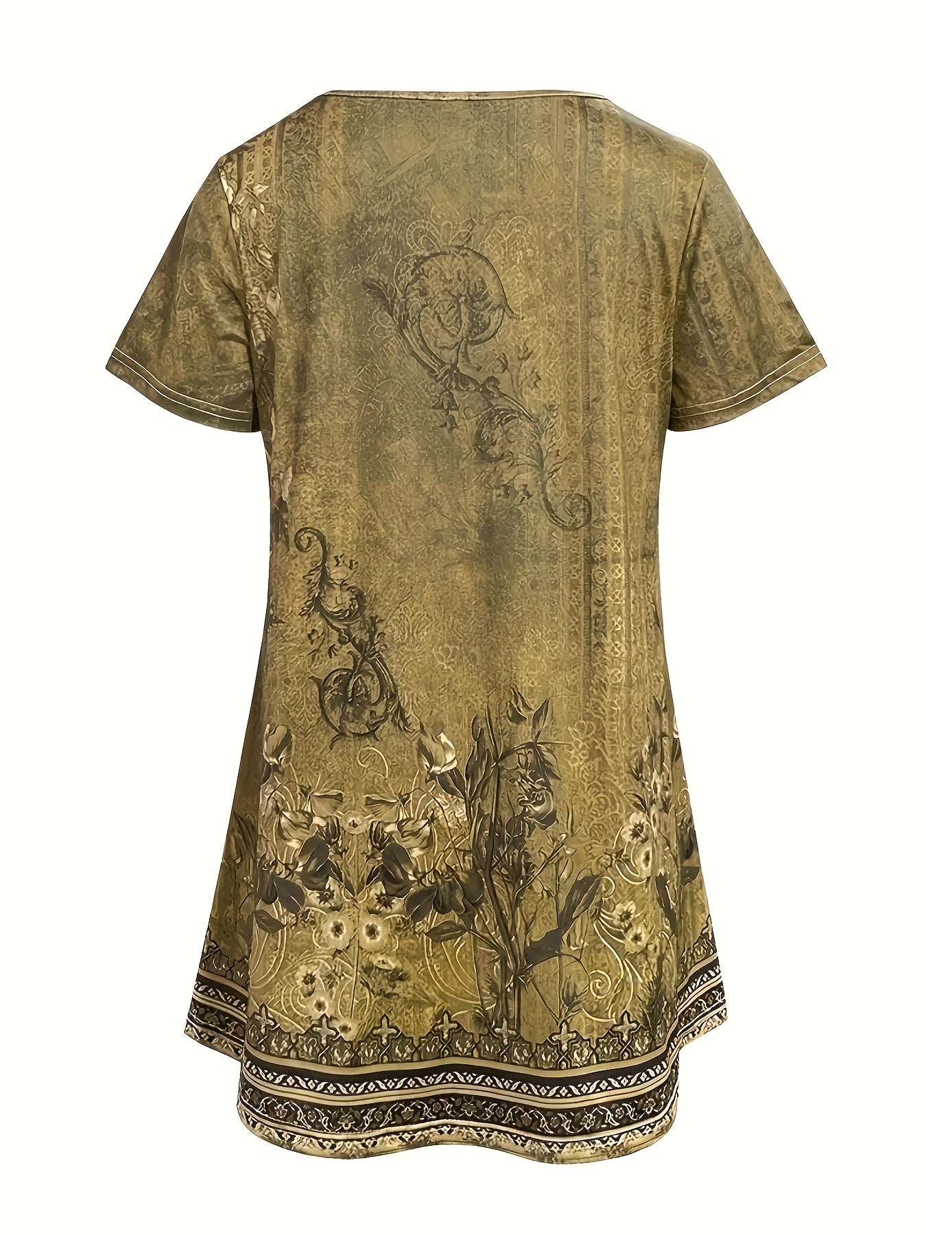 Emersyn | Boho-T-shirt met bloemenprint voor dames – T-shirt met losse pasvorm voor op vakantie