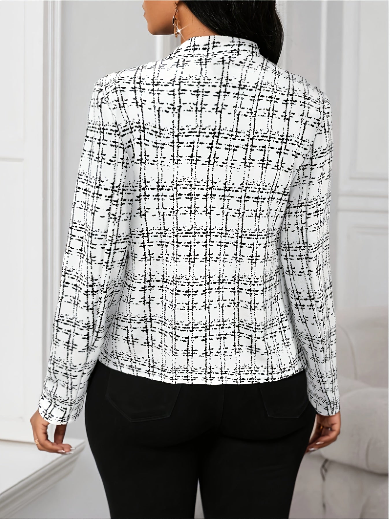 Elsinore | Manteau léger à carreaux pour femme – motif pied-de-poule, vêtement d'extérieur décontracté et élégant