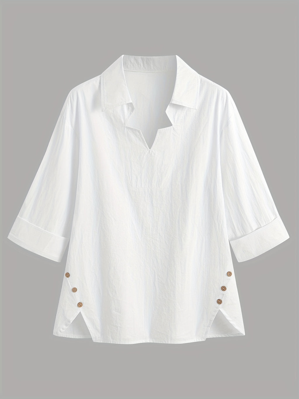 Senia | Zomertop voor dames met losse pasvorm – Casual blouse met V-hals en korte mouwen