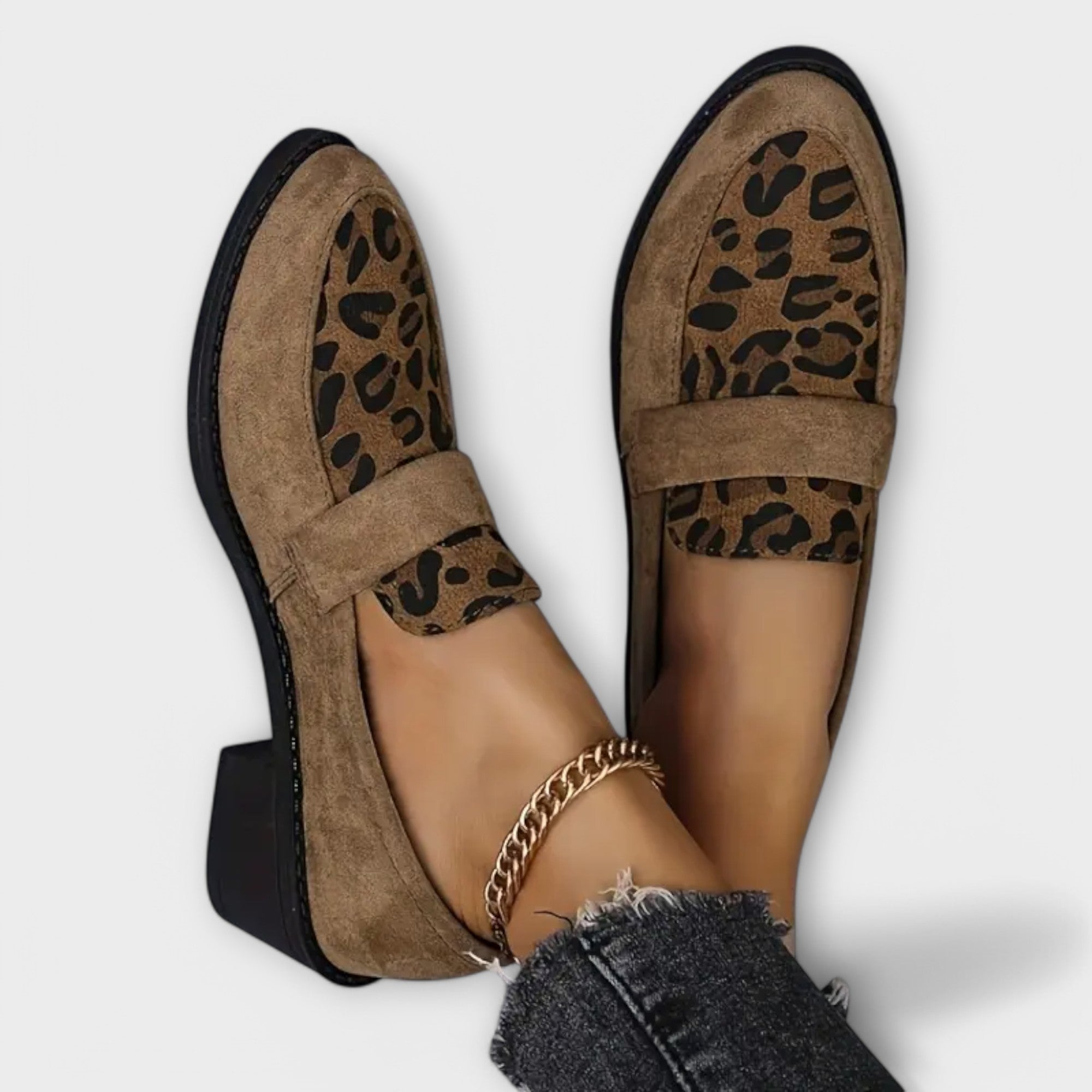 Galrya | Wilde chique loafers – Instapmodel schoenen voor dames met luipaardprint, dempend comfort