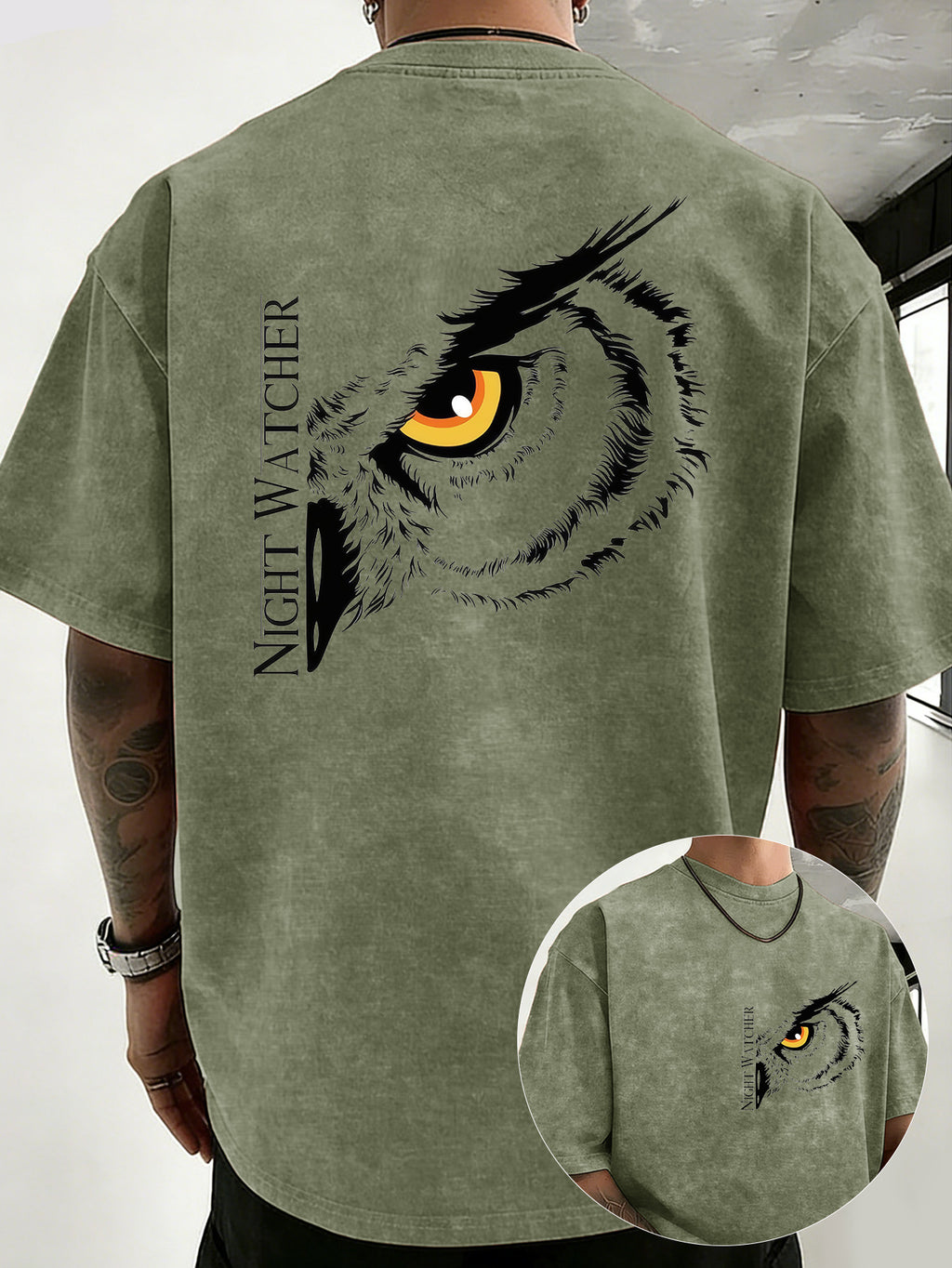 Alrican | Vintage oversized T-shirt van zwaar katoen, gewassen, losse pasvorm