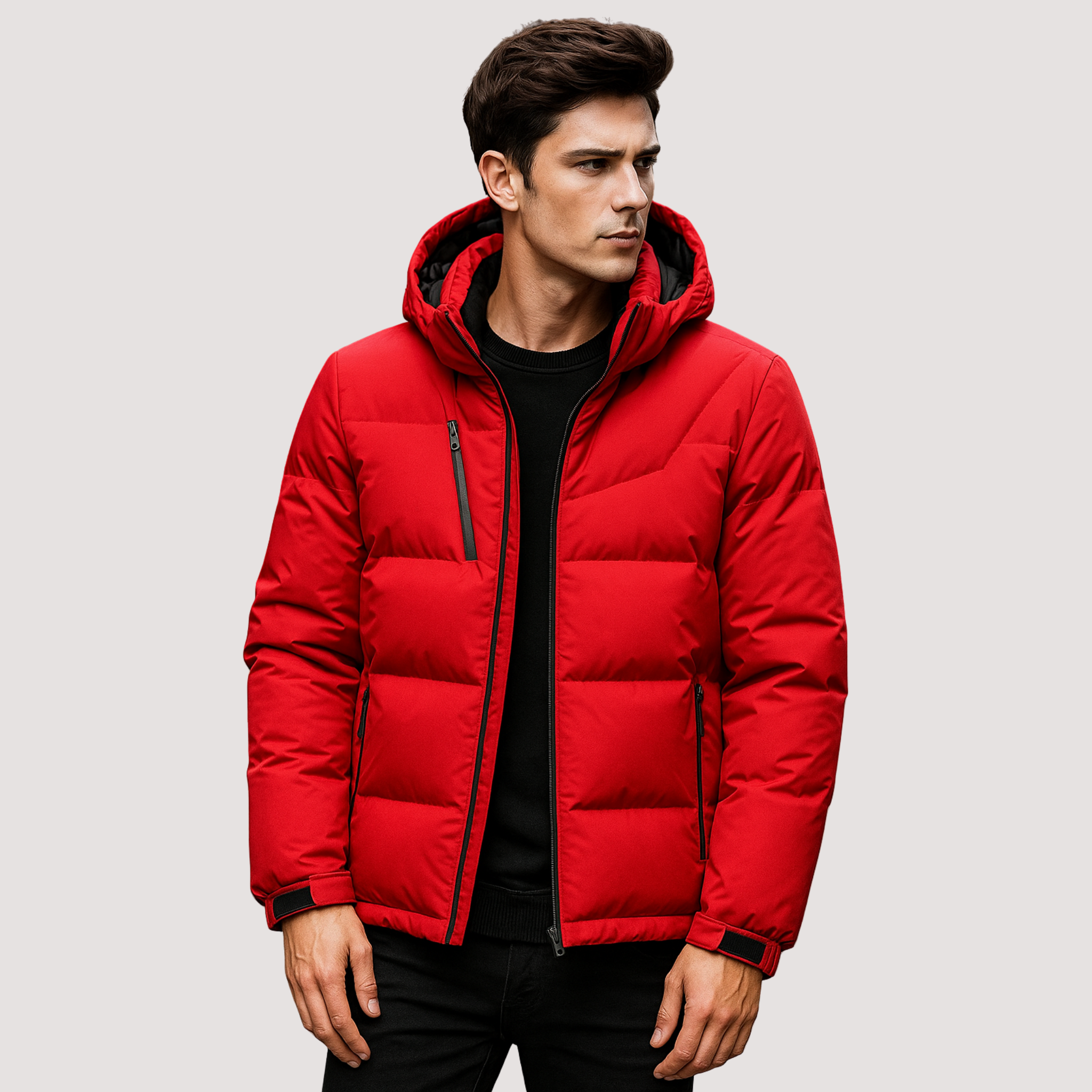 Galvyn | Heren donsjack met capuchon, winddichte winterjas met isolatie, waterafstotend