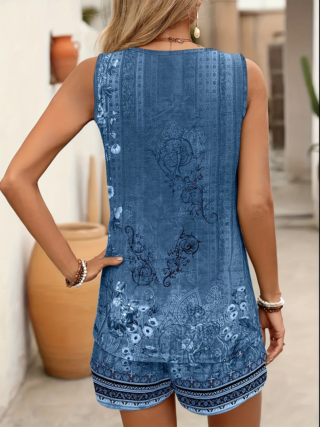 Pavira | Dames Zomer 2-Delige Set – Slim Fit Mouwloze Top & Shorts met Trekkoord