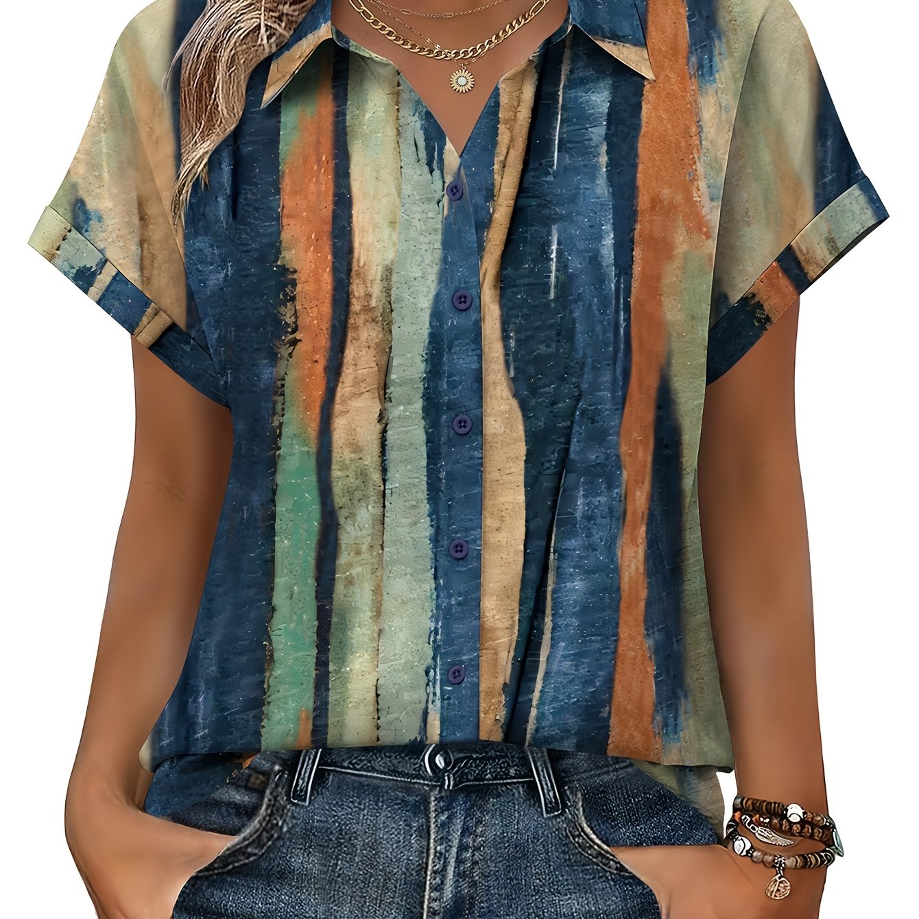 Taliah | Dames-T-shirtblouse met losse pasvorm – Elegante top