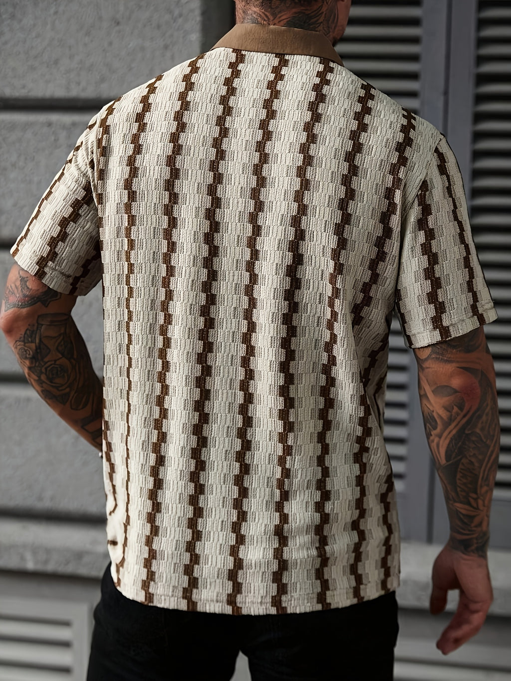 Velorin | Zomerse gestreepte herenpolo – casual shirt met korte mouwen van lichtgewicht katoen