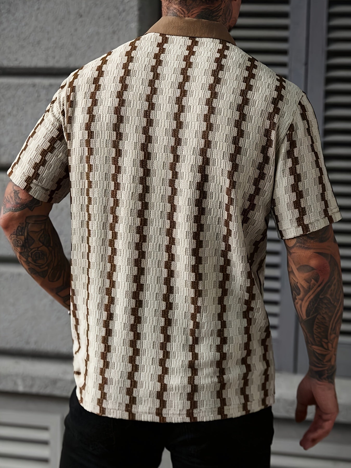 Velorin | Zomerse gestreepte herenpolo – casual shirt met korte mouwen van lichtgewicht katoen