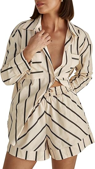 Jasythra | BreezeFit-outfitset – Casual korte broek en overhemd voor dames