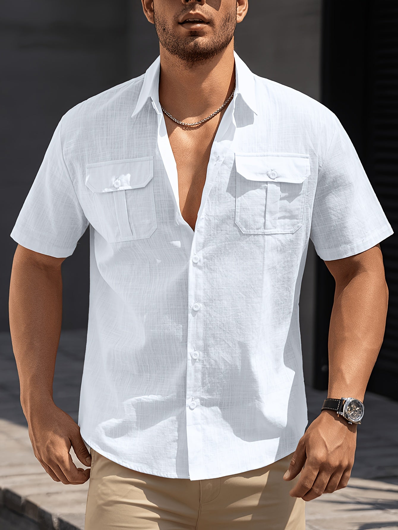 Bennett | Korte mouwen overhemd voor heren – ademend lichtgewicht casual strandshirt voor de zomer