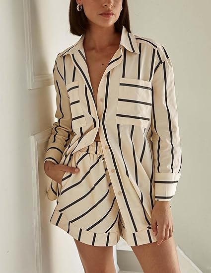 Jasythra | BreezeFit-outfitset – Casual korte broek en overhemd voor dames