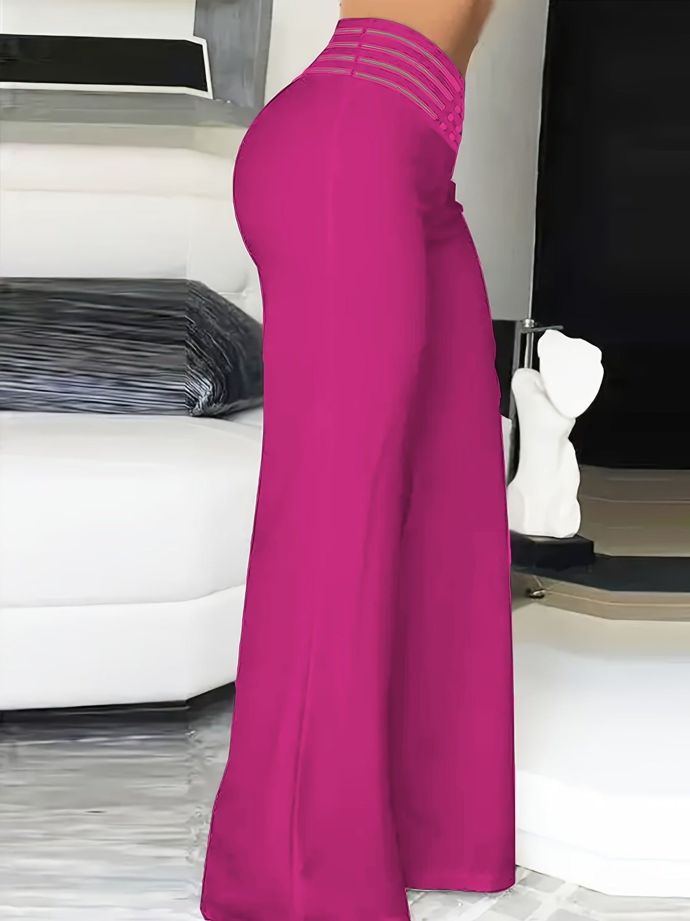 Syrene | Pantalon large taille haute pour femme – Détail élégant à l'entrejambe, extensible et confortable