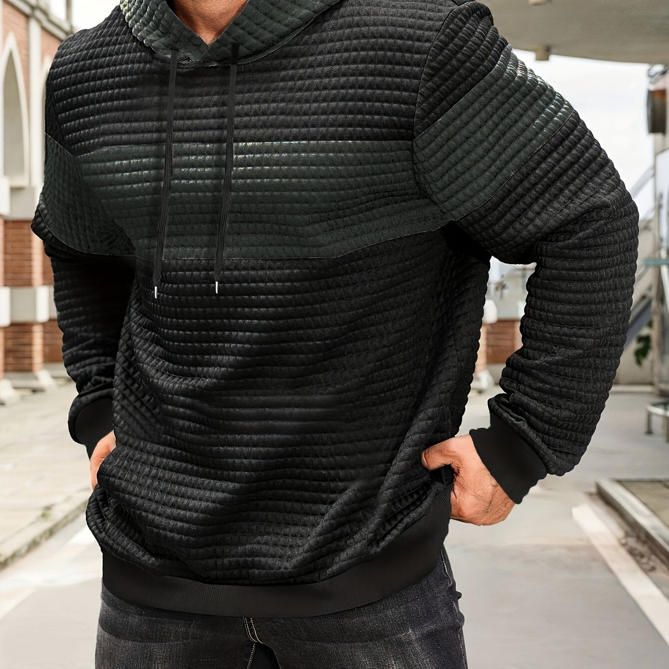 Sylas | Heren hoodiesweater met kleurblokken, casual pullover, trendy streetwear