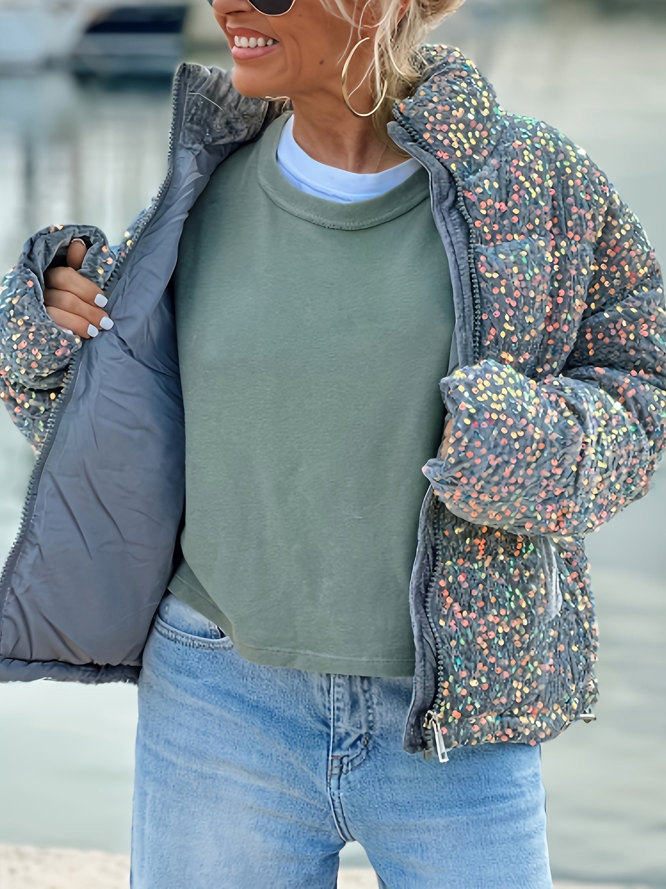 Vaelynn | Sparkling gewatteerde damesjas – Warme gewatteerde winterjas