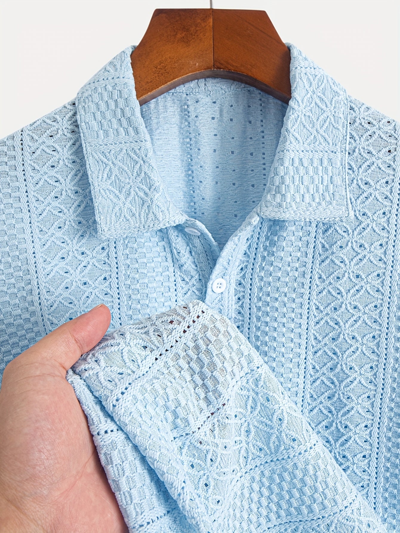 Boren | Gestreepte gebreide herenblouse – korte mouwen, ademend, lichtgewicht, casual