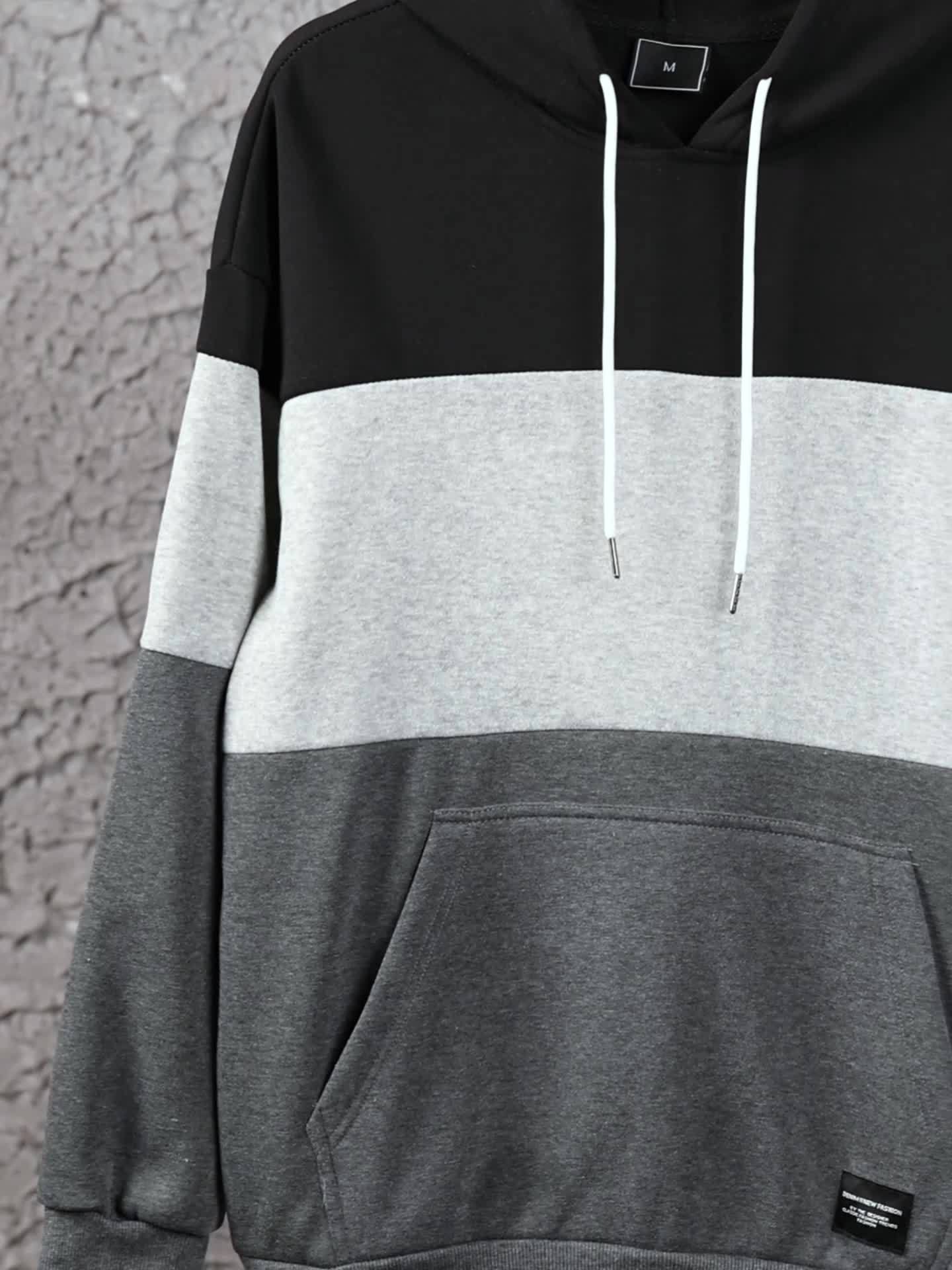 Eitan | Oversized Herren-Hoodie mit Farbblock-Design – Zweifarbiger Pullover mit Tasche