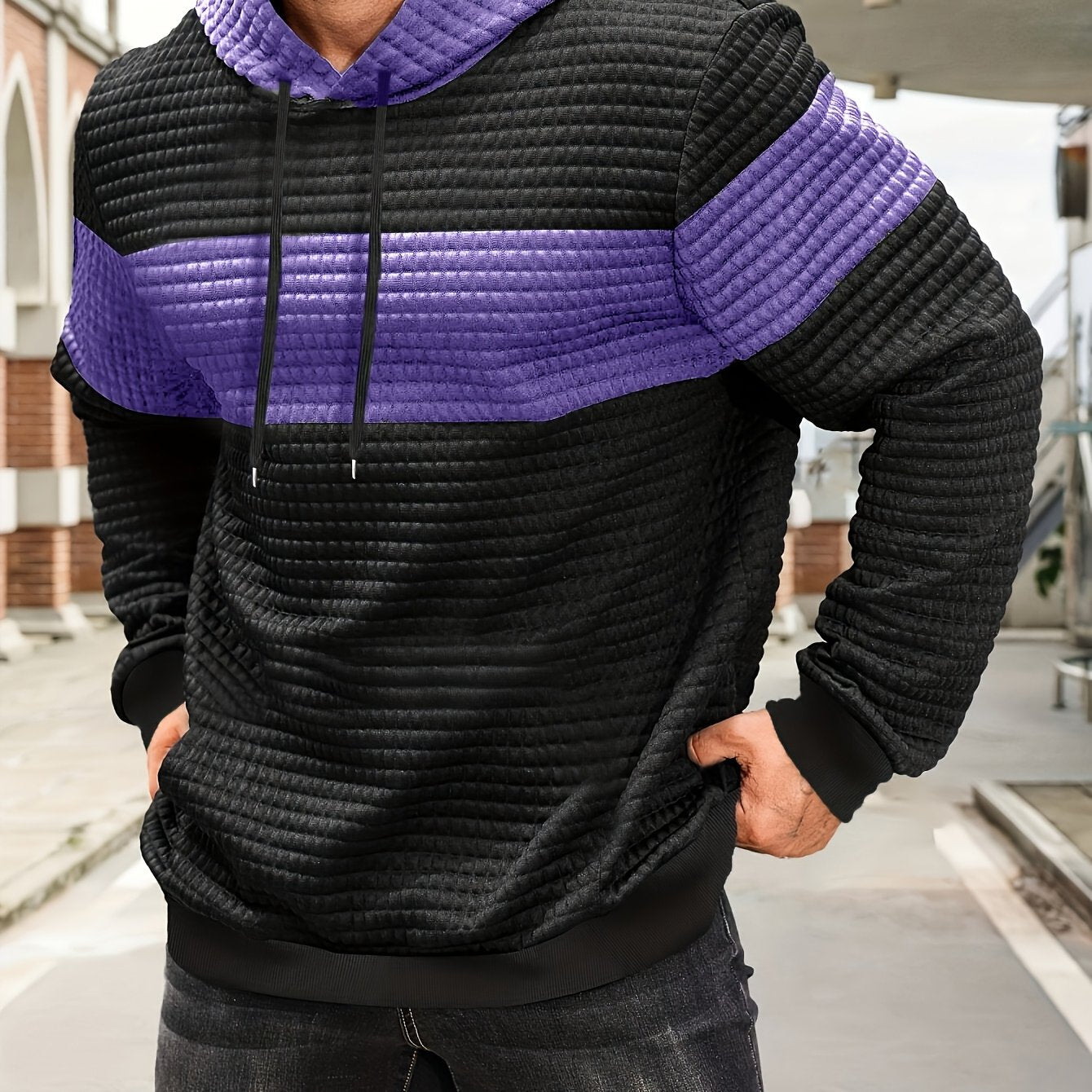 Sylas | Heren hoodiesweater met kleurblokken, casual pullover, trendy streetwear