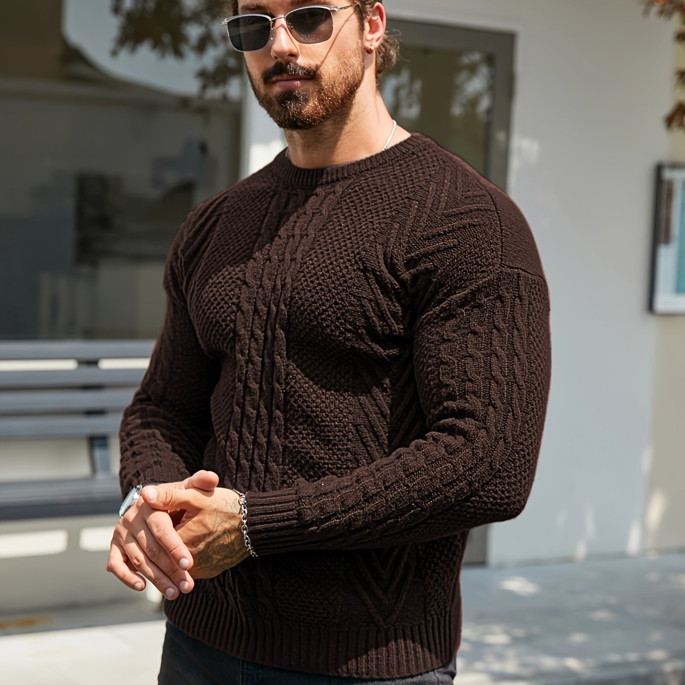 Simon | Wintertrui voor heren – Warme, zachte trui met ronde hals en lange mouwen voor koud weer