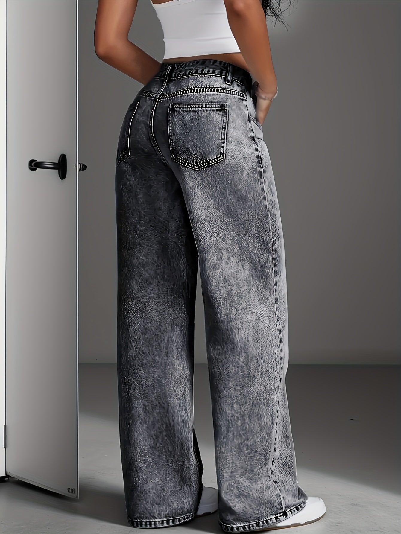Sylvitha | Jeans femme coupe droite et large – Pantalon décontracté et confortable